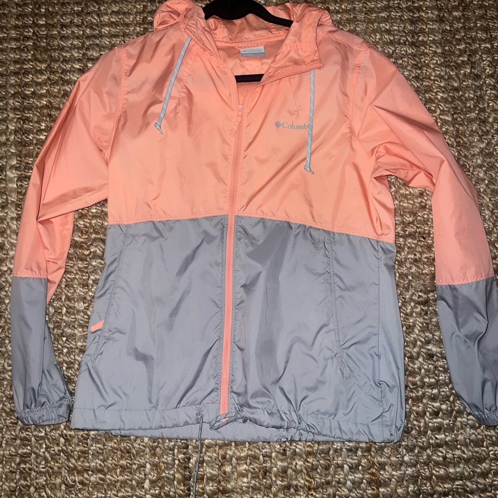 Columbia Peach and Gray Windbreaker-Size Small